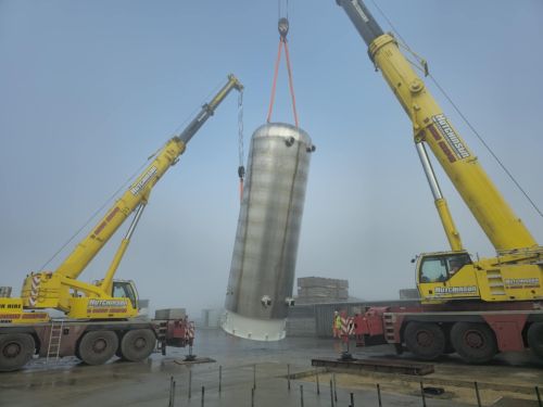 Click Here To Enlarge This Photo Of Our Liebherr 60T & 220T cranes in action&excl;